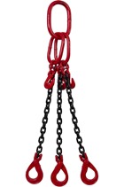 17 tonne 3Leg Chainsling, Adjusters c/w Safety Hooks