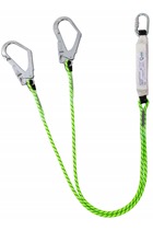 137kg Twin-Leg "Y" Shock Absorbing Lanyard 1.75mtr c/w Scaffold Hooks