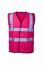 Pink Hi Viz Waist Coat - Sizes S, M, L & XL - High Visibility