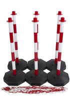 Plastic Chain Post Set (x6) with 15mtrs of Chain