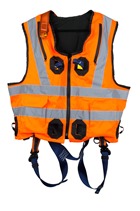 High Visibility ORANGE Jacket Safety Harness Elasticated With Quick Release Buckles
