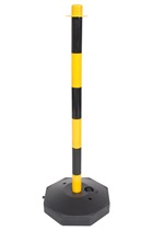 Yellow and Black Plastic Safety Post with base