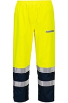 Portwest FR410 Yellow/Navy Bizflame Rain+ Hi-Vis Light Arc Trousers