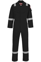Portwest FR21 Black Bizflame Work FR Super Lightweight Anti-Static Coverall