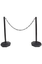 Black Plastic Chain Post Set (x2) with 3mtrs of Chain
