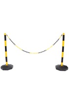 Yellow & Black Plastic Chain Post Set (x2) with 3mtrs of Chain
