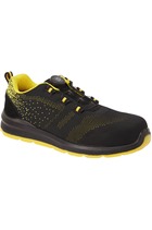 Portwest FT08 Black/Yellow Compositelite Wire Lace Safety Trainer Knit S1P