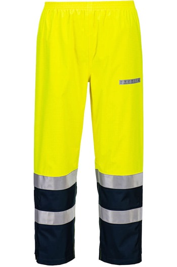 Portwest FR410 Yellow/Navy Bizflame Rain+ Hi-Vis Light Arc Trousers